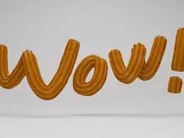 C4D扭曲创意文字“wow!”工程文件（vray for c4d）