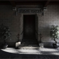 欧式建筑：别墅门口C4D模型 The door of the villa 3D model