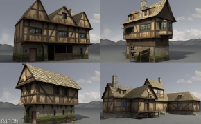 中世纪时代村子3D模型 DEXSOFT: Medieval Village 1 2 3 Model Pack