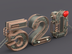 金属文字520创意字模型