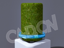 C4D数字城市柱形数字绿植模型