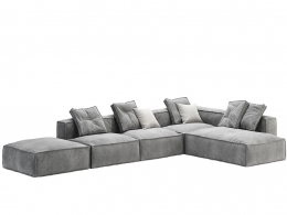 博纳尔多花生B转角五座沙发3D模型素材下载Peanut B Sofa Corner 5 Seats by Bonaldo