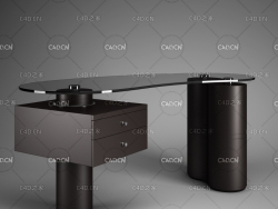 玻璃办公桌C4D模型