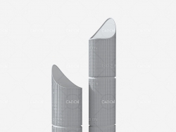 城市高层建筑 尖刀建筑C4D模型