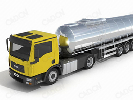 油罐车C4D模型 Tanker 3d model