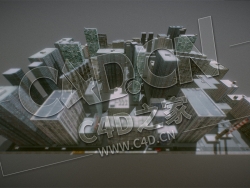 C4D低面城市高楼大厦模型 city