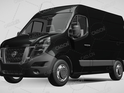 日产nv400封闭车厢面包车2017款C4D汽车模型下载