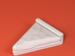 低面卡通披萨饼图标模型pizza slice