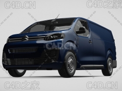 雪铁龙封闭式玻璃面包车货车2019款C4D汽车模型下载