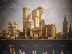 古代神殿建筑模型 神殿模型 古建筑模型 古老建筑模型 神庙模型 Anncient Temples