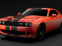 道奇挑战者SRT地狱猫跑车C4D模型 Dodge Challenger SRT Hellcat Go Mang 3D Model