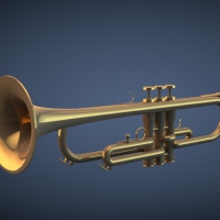 喇叭 军号C4D模型 TRUMPET