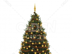 金色圆球装饰圣诞树 CHRISTMAS TREE 3