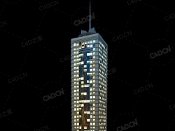 夜间摩天大楼办公楼写字楼C4D模型 Archmodels Vol.103_Night Skyscrapers - model-32
