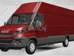 依维柯封闭式面包车货车2017款C4D汽车模型下载