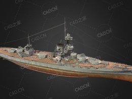 英国皇家海军铁公爵级战列舰C4D模型下载Iron Duke 3d model