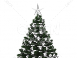 银色圆球装饰的圣诞树 CHRISTMAS TREE 2