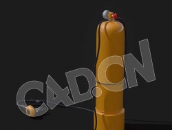C4D氧气罐潜水罐模型 Scuba-Tank-and-Mouthpiece 3d model
