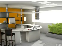archc4d室内作品欣赏-办公场所设计［Cinema 4D作品］