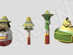 可爱卡通约德尔人模型