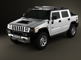 悍马H2 SUT汽车C4D模型 Hummer H2 SUT 2011 3D Model