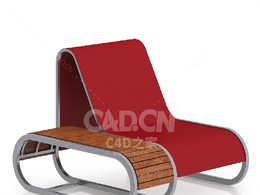 现代红色椅子C4D户外庭院家具模型下载