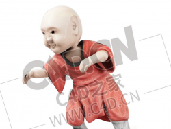醉拳小和尚陶俑摆件饰品C4D模型下载