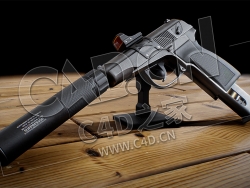C4D军事武器枪械马卡洛夫手枪消音手枪无声手枪模型 Makarov