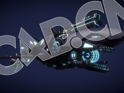 C4D科幻鲨鱼舰飞行器模型 shark