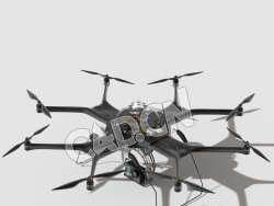 C4D八旋翼直升机无人机模型 Octocopter