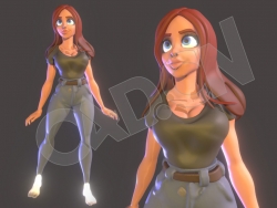 穿紧身衣的国外卡通女性C4D模型