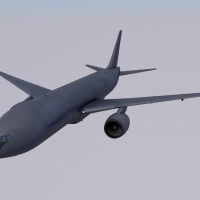 飞机高精模型：灰色密封客机3D模型 Airliner 04