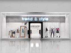 fine时装定制店3d model of Shop window witch low polyinterior
