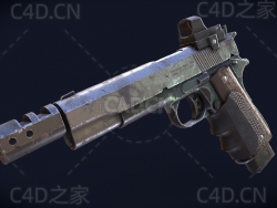 柯尔特手枪C4D模型Gun Low Poly
