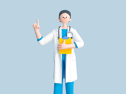 女医生手抱病历医疗病情介绍C4D OCTANE模型下载