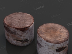 C4D干枯的树桩模型下载 stump_2