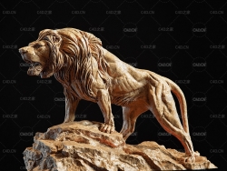 雄狮雕塑C4D模型 Lion Sculpture 3d print model 3D print model