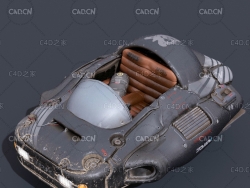 黑色悬停科幻车3D扫描模型