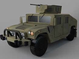 军用吉普车 军车 悍马军车C4D模型 Humvee 3d model