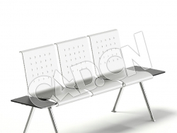 C4D银色等候椅模型 Siver Waiting Chairs 3D Model