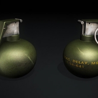 爆破手雷 手榴弹 地雷C4D模型 Frag Grenade