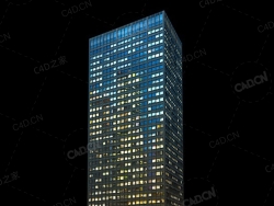 夜间摩天大楼办公楼写字楼C4D模型 Archmodels Vol.103_Night Skyscrapers - model-20