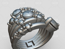 五圈镶钻戒指C4D模型 Avalon Lini Rng updtd