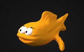 比目鱼卡通角色C4D模型 flounder 3d model