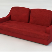 红色沙发C4D模型 sofa 3d model