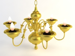 欧式吊灯C4D模型 chandelier