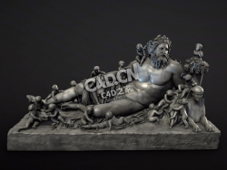 尼罗河神雕像人物雕塑C4D模型下载 Nile