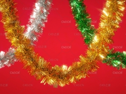 圣诞节拉花彩条C4D动画模型 Dynamic Tinsel