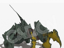 外星异形怪物C4D绑定动画模型Gils