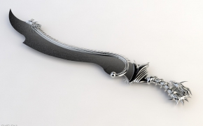 游戏道具模型：屠龙刀C4D模型 Dragon Sword